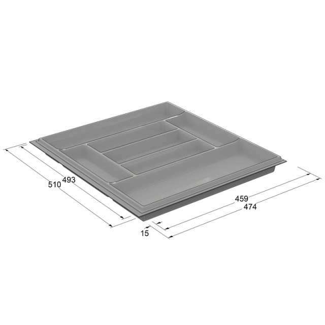 CUTLERY TRAYS VOLPATO 60 GREY - FULL EXTENSION